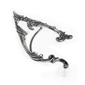 Pewter English-pewter accessories jewelry earring wrap ear ear-wrap elf elven fairy faery faerie molded cast-molded semi-malleable malleable adjustable nature forest arboreal arboreus intricate flourish swirling verdant fashion goth gothic fantasy lord-of-the-rings costume cosplay eldar arwen elrond legolas thranduril unisex