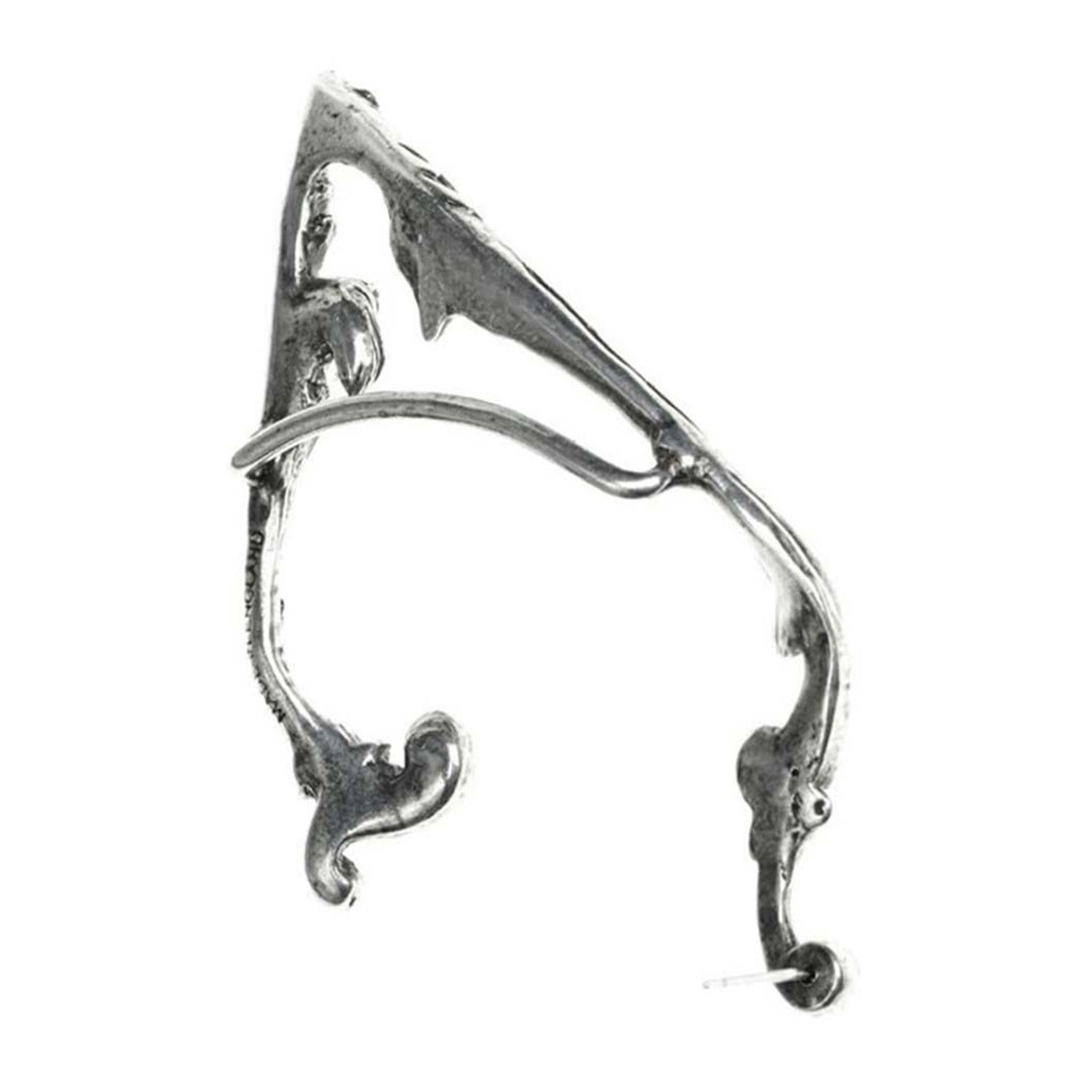 Pewter English-pewter accessories jewelry earring wrap ear ear-wrap elf elven fairy faery faerie molded cast-molded semi-malleable malleable adjustable nature forest arboreal arboreus intricate flourish swirling verdant fashion goth gothic fantasy lord-of-the-rings costume cosplay eldar arwen elrond legolas thranduril unisex