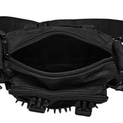 Oxford-cloth polyester plastic accessories bag messenger-bag armory safety-buckle zipper multi-zip pocket-zip multi-pocket snap-button press-studs shoulder-strap crossbody-strap wide-strap waist-strap adjustable abrasion-resistant tear-proof thick firm sturdy durable utility convertible fashion alt-fashion alternative punk goth gothic cyber cyberpunk industrial rave raver-babe festival costume cosplay halloween afterdark-collection gifts unisex black