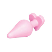Silicone insertable non-vibe non-vibrating nonvibe nonvibrating anal anal-plug anal-play anal-toys buttplug butt-plug butt-stuff heart-base heart-shaped flared-base tapered gentle sleek soft safe charming smooth compact playful adult-toys valentines gifts unisex pink