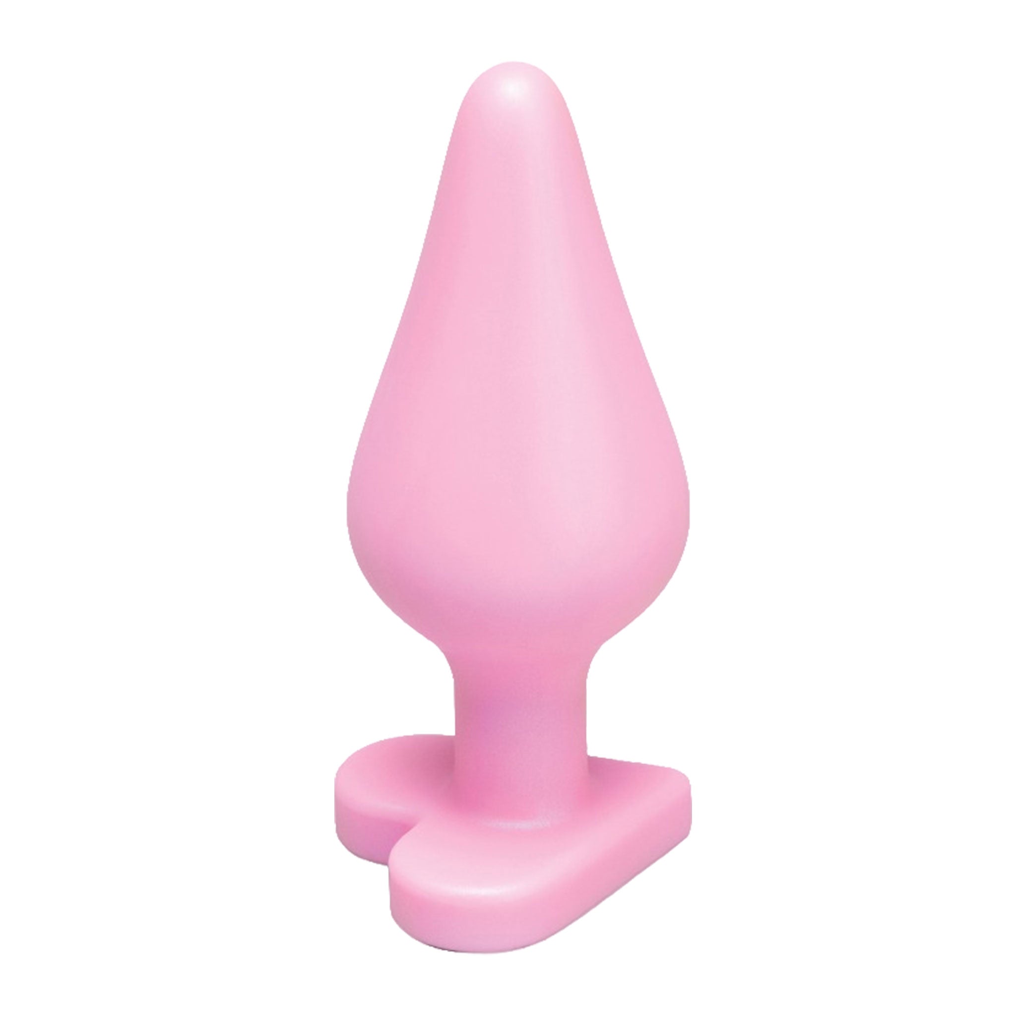 Silicone insertable non-vibe non-vibrating nonvibe nonvibrating anal anal-plug anal-play anal-toys buttplug butt-plug butt-stuff heart-base heart-shaped flared-base tapered gentle sleek soft safe charming smooth compact playful adult-toys valentines gifts unisex pink