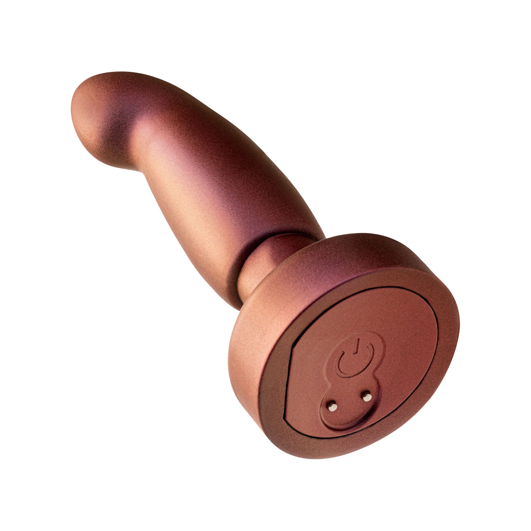 Matrix Bionic Rechargeable Curved Anal Plug with Remote- Copper