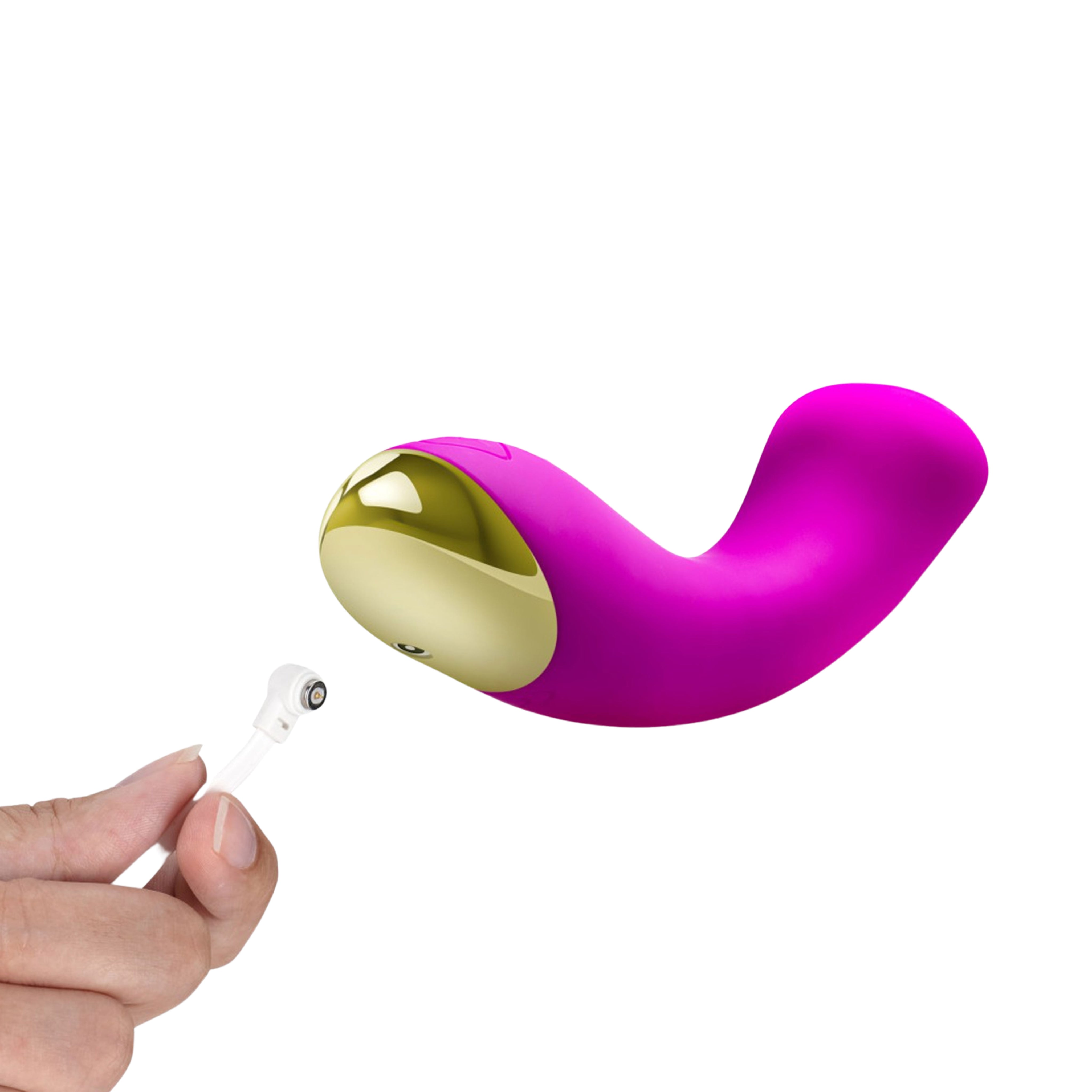 Aria Curved Bangin' AF Rechargeable Silicone Vibrator - Fuchsia