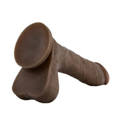 Au Naturel Mister Perfect Dildo With Balls 8.5in - Chocolate