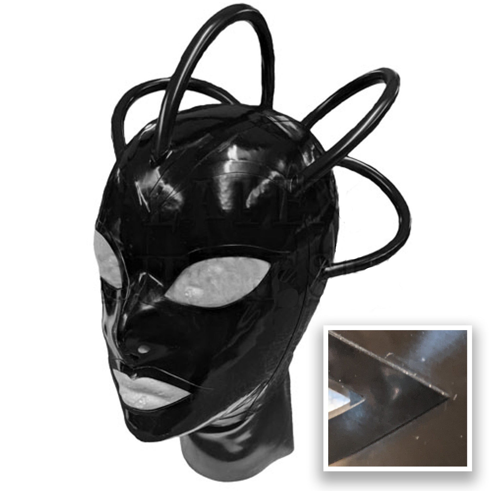 Galactic Cyborg Trimmed Latex Hood with Tubes