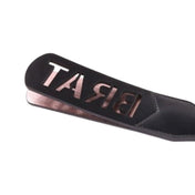 Leather PU faux-leather accessories paddle slapper die-cut cutout reversed marking imprint delicious thuddy fetish fashion alt-fashion alternative bedroom dungeon bondage bdsm bdsm-toys bdsm-gear kink kinky kinky-play kinky-toys impact impact-toys impact-play spanking punishment discipline pain costume cosplay halloween unisex black rose-gold brat 