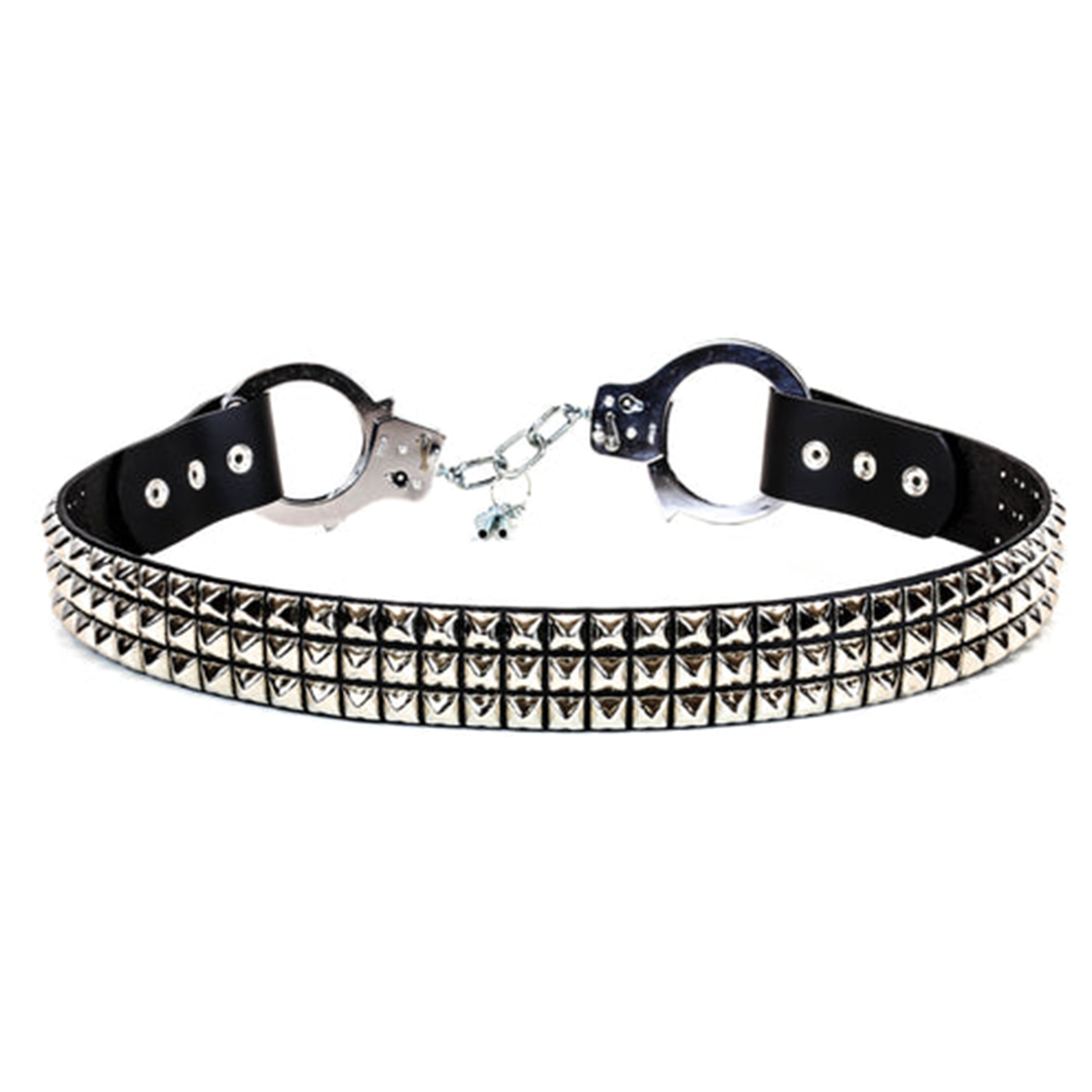 Studded Belt with Handcuffs Black