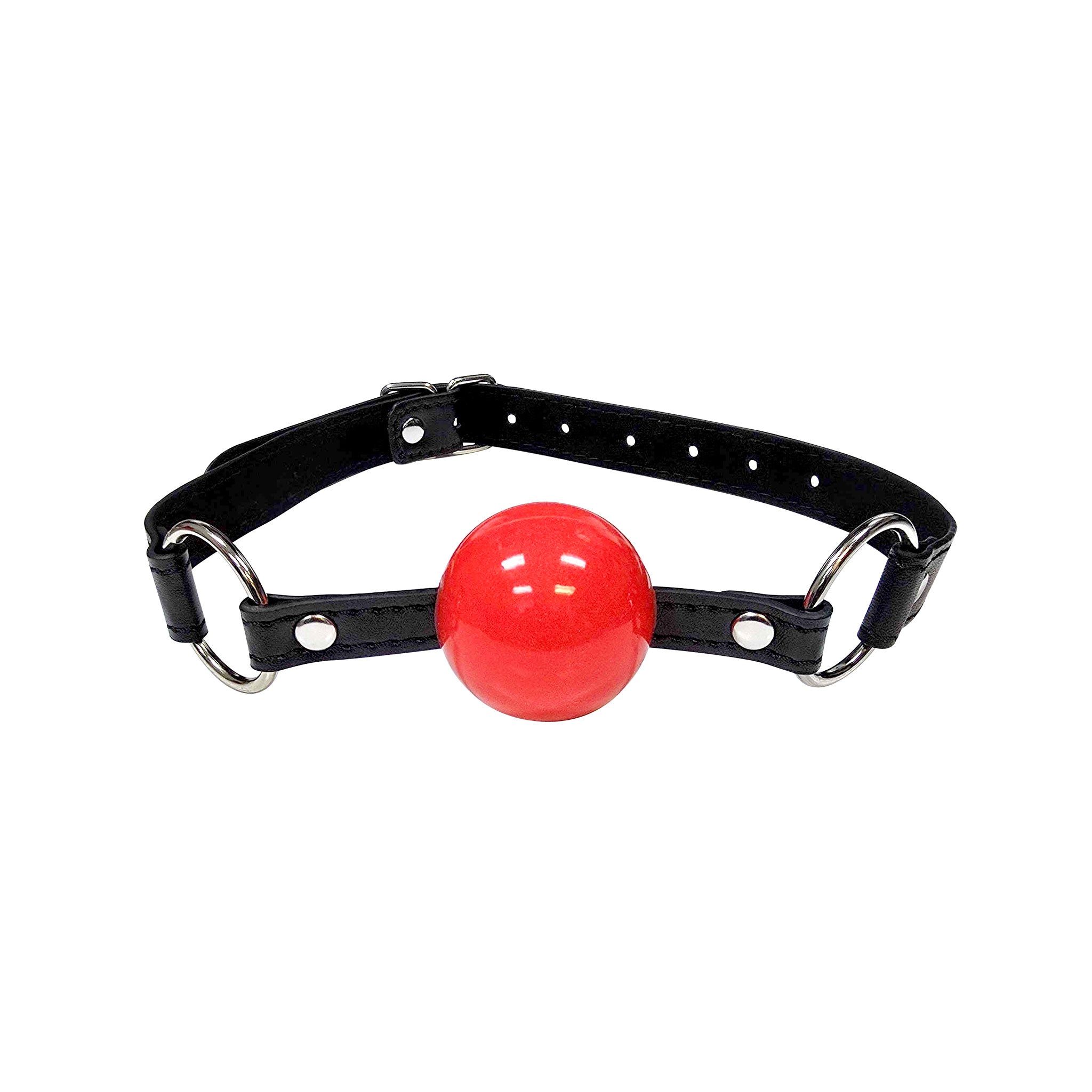 ball gag O-ring rubber ball adjustable leather strap buckle BDSM fetish gag restraint accessory