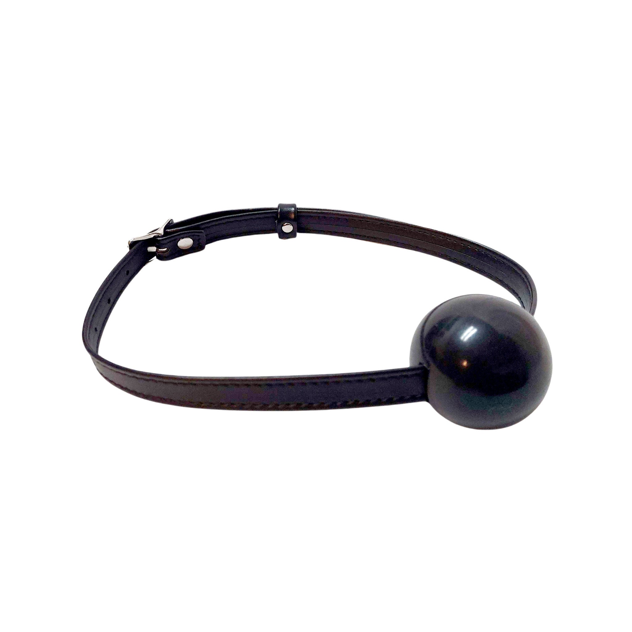 ball gag soft rubber ball adjustable faux leather strap buckle bondage fetish BDSM restraint accessory