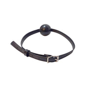 Leather faux-leather rubber accessories restraint gag mouth-gag ball-gag rubber-ball adjustable buckle soft fetish fashion alt-fashion alternative bedroom dungeon festival bondage bdsm bdsm-gear bdsm-toys kink kinky kinky-play kinky-toys sub submissive costume cosplay halloween adult-toys black