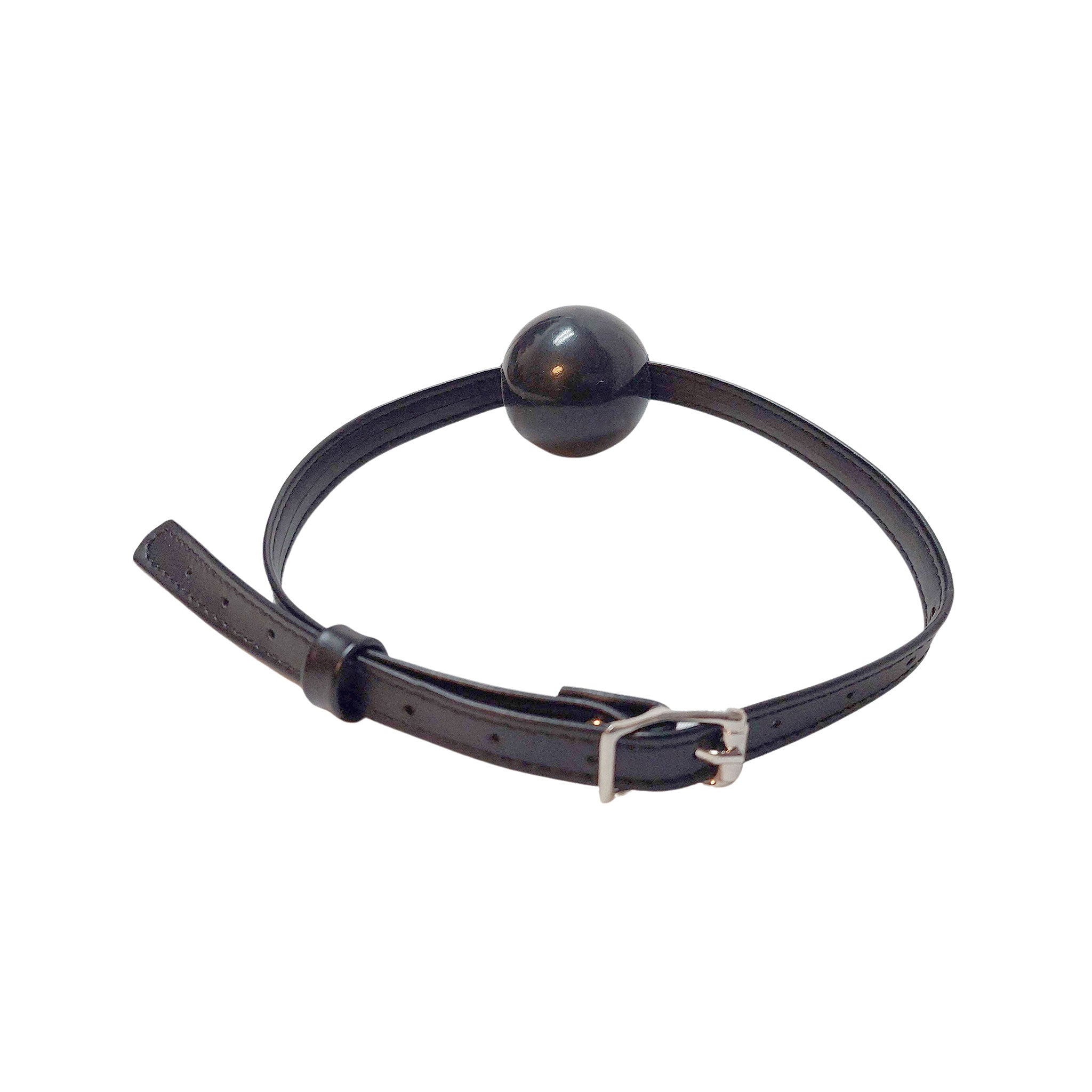 Leather faux-leather rubber accessories restraint gag mouth-gag ball-gag rubber-ball adjustable buckle soft fetish fashion alt-fashion alternative bedroom dungeon festival bondage bdsm bdsm-gear bdsm-toys kink kinky kinky-play kinky-toys sub submissive costume cosplay halloween adult-toys black