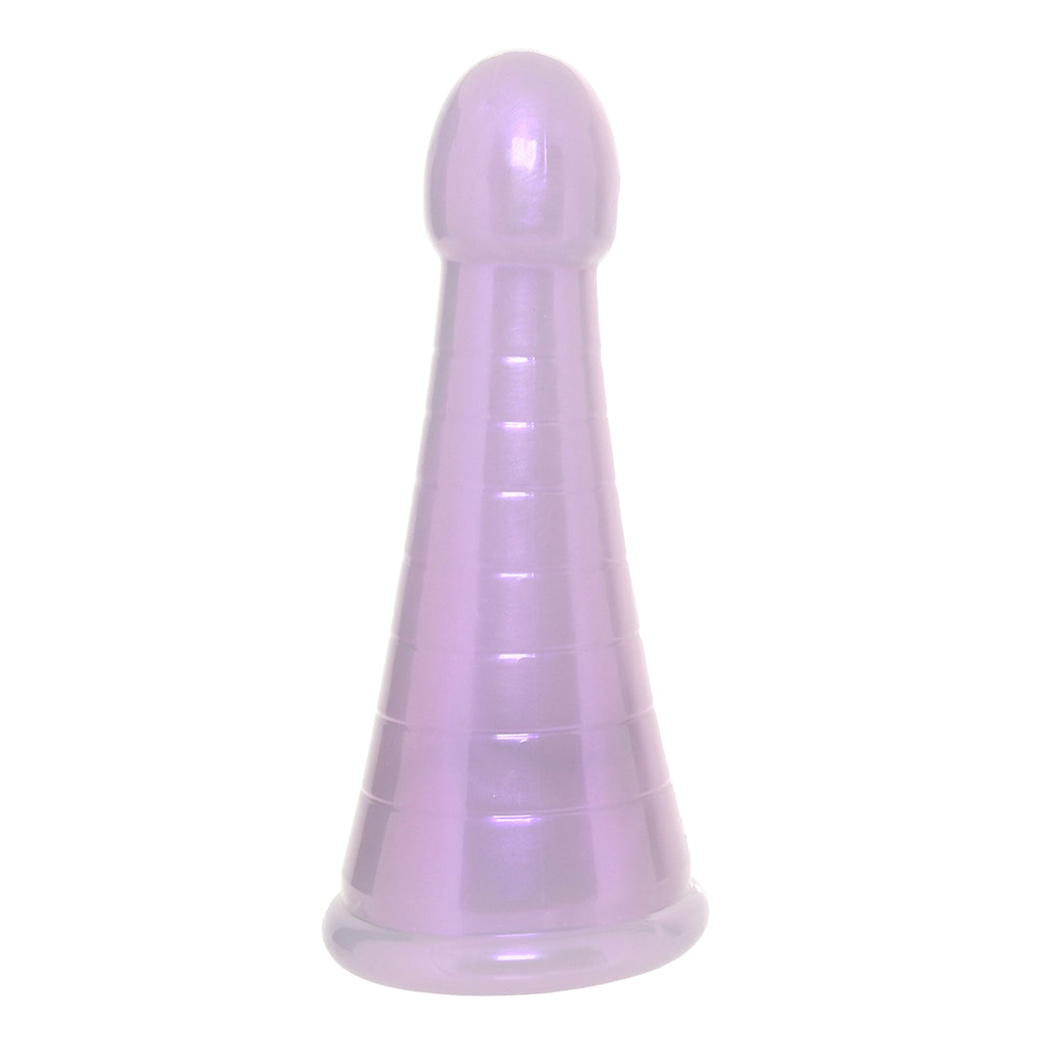 TPE dildo dong non-vibe ball-tip shimmy semi-transparent spreading spreader widening textured hands-free phoenix adult-toys lavender