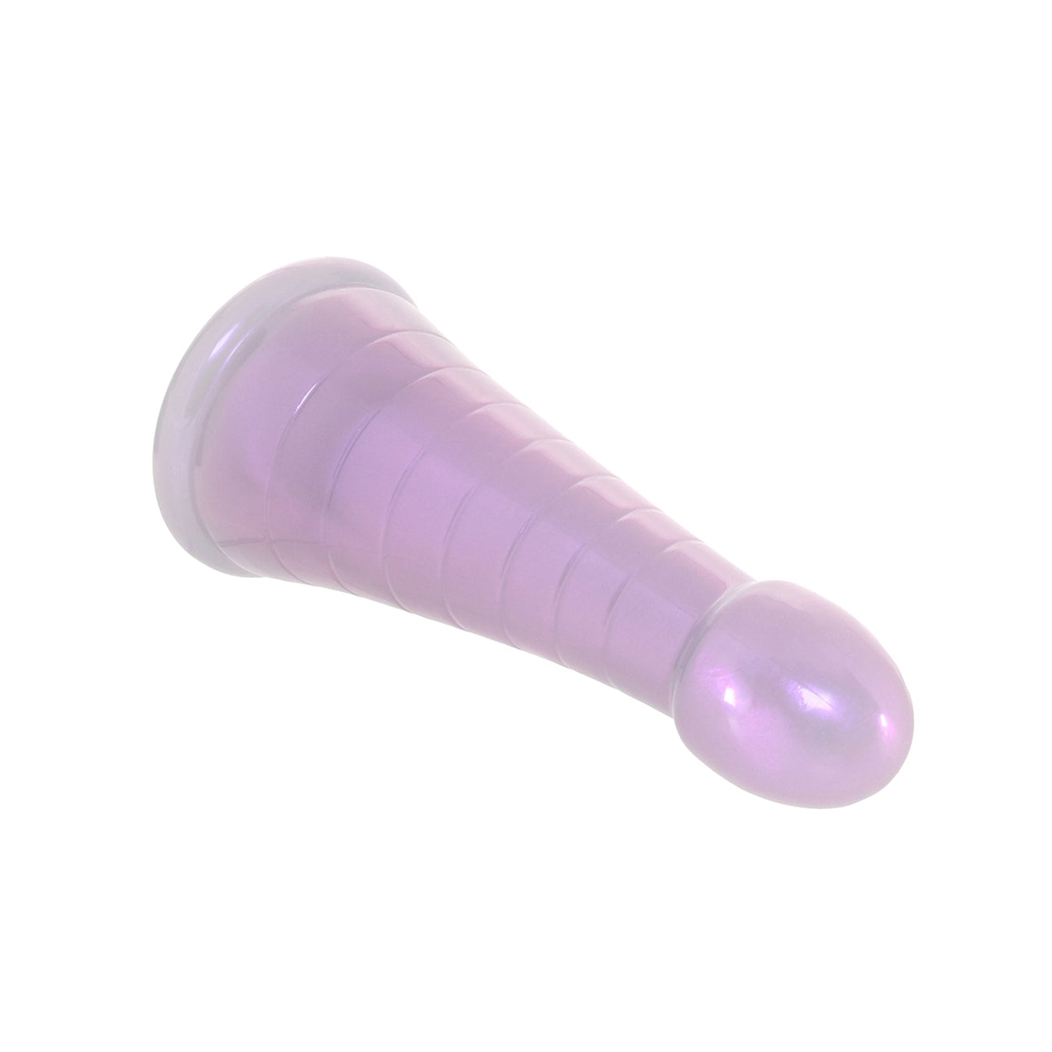 TPE dildo dong non-vibe ball-tip shimmy semi-transparent spreading spreader widening textured hands-free phoenix adult-toys lavender