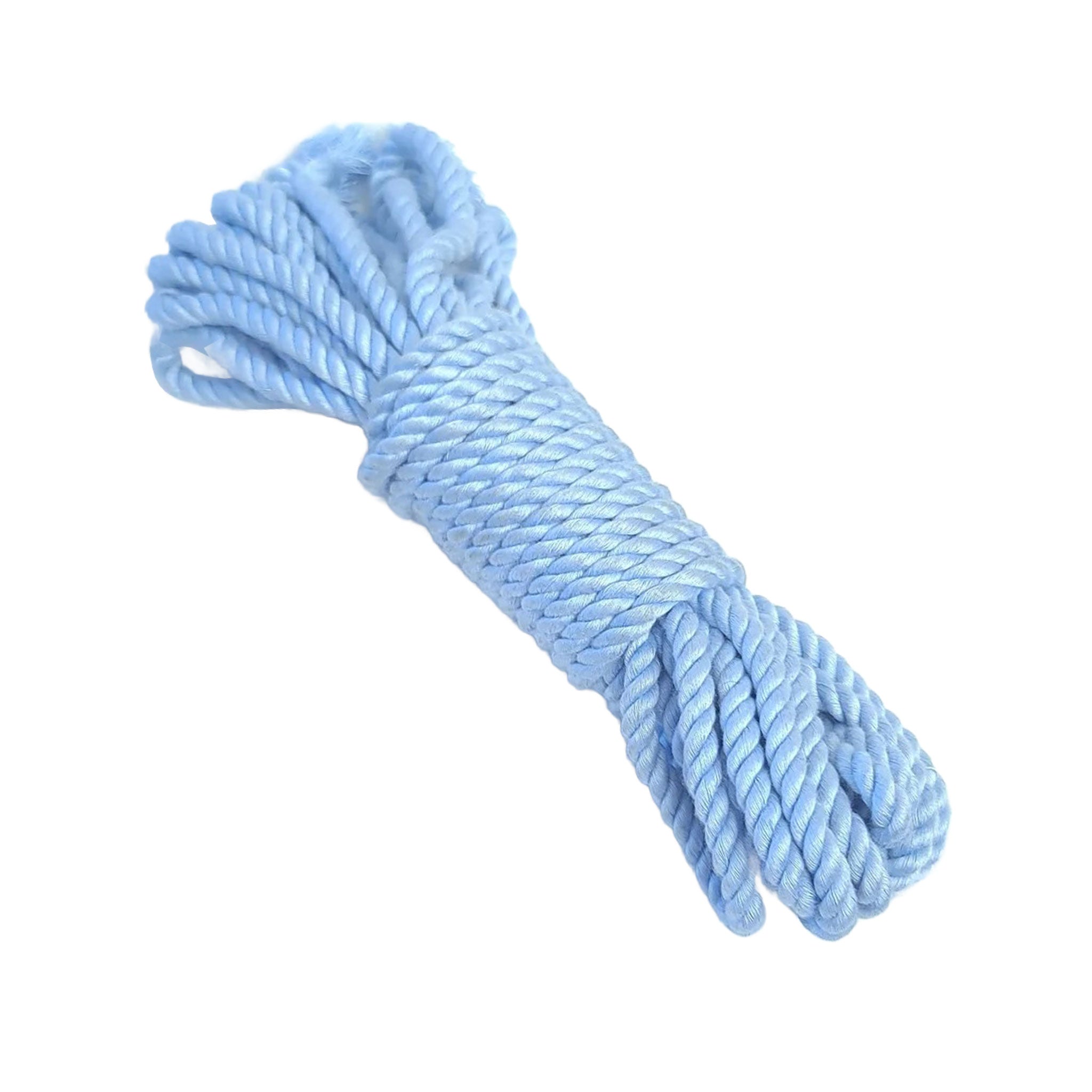 Bamboo silk bamboo-silk single-ply accessories restraints rope rope-play ropeplay shibari kinbaku tying tied-up tiedup medium-twist tight-twist dyed-rope macramé fetish fashion alt-fashion wearable-macramé bondage bdsm kink kinky kink-play bdsm-toys submission sub submissive sensory sensual unisex blue baby-blue