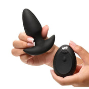 Silicone plastic phthalate-free vibe vibrator vibrating vibration anal-vibe anal-plug butt-plug buttplug automatic auto-thrusting thrusting buzzing intense tapered-tip slim-base curved-base remote-control wireless-remote usb-rechargeable ergonomic comfortable anal-play adult-toys black