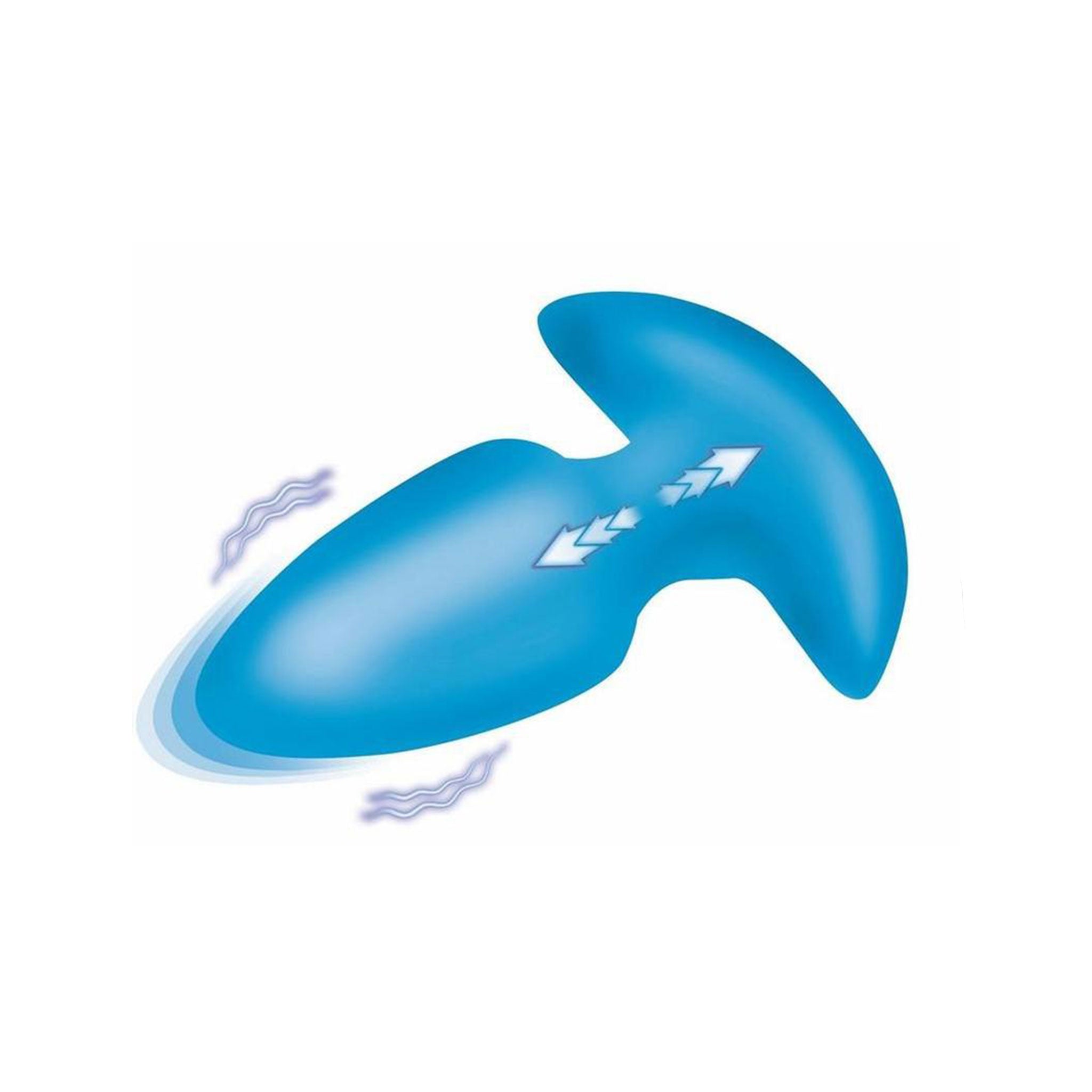 Silicone plastic phthalate-free vibe vibrator vibrating vibration anal-vibe anal-plug butt-plug buttplug automatic auto-thrusting thrusting buzzing intense tapered-tip slim-base curved-base remote-control wireless-remote usb-rechargeable ergonomic comfortable anal-play adult-toys blue