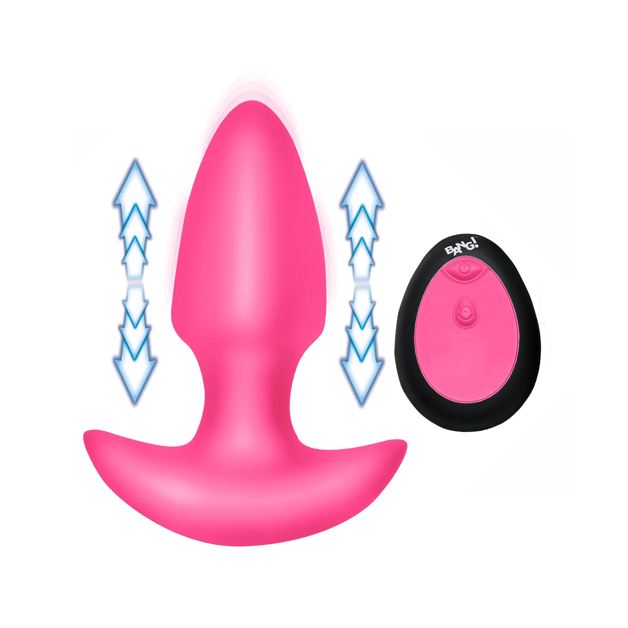 Silicone plastic phthalate-free vibe vibrator vibrating vibration anal-vibe anal-plug butt-plug buttplug automatic auto-thrusting thrusting buzzing intense tapered-tip slim-base curved-base remote-control wireless-remote usb-rechargeable ergonomic comfortable anal-play adult-toys pink