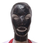 Latex rubber accessories mask hood full-face anatomical contrast-trim hair-shield hair-protector zipper back-zip form-fitting reinforced fetish fashion alt-fashion bondage bdsm bdsm-gear bdsm-toys kink kinky kinky-play costume cosplay halloween unisex black