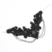 Lace polyamide acrylic-beads faux-gemstones accessories neck jewelry necklace collar choker embroidered beaded teardrop-beads fascinator bold exotic dark-fashion mystique moody magnificent fetish fashion alt-fashion goth gothic victorian edwardian gilded-age costume cosplay halloween steampunk valentines gift female femme feminine womens black