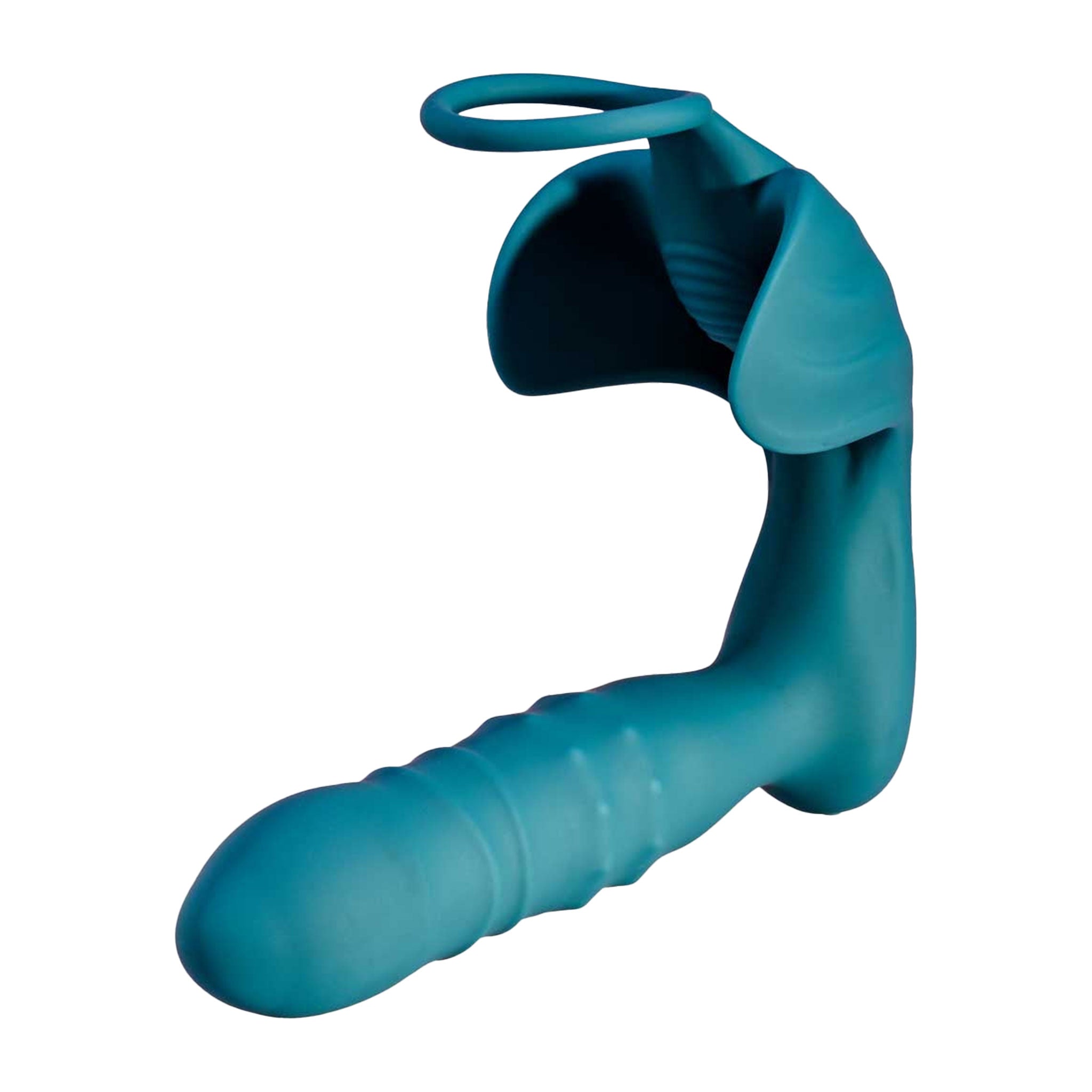 Butt Plug | Featuring Beaded Thrusting Shaft, Cock Ring & Vibrating Ball Cradle