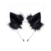 Synthetic-fur faux-leather velvet accessories costume-set 3pc 3-pc 3-piece three-piece headgear head-gear headband cat-ears animal-ears cat-tail animal-tail attachable detachable safety-clasp furry fuzzy bell-choker bell-collar collar choker sleigh-bell lapel feline cat kitty kitten black-cat meow pussycat pussy-cat pet-play animal-play mischievous cute soft sleek sassy playful costume cosplay halloween party black