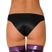 Latex rubber apparel intimates bottoms lingerie latex-lingerie briefs panty panties low-rise pull-up pull-on body-hugging connoisseur shiny glossy comfortable stylish sleek polished durable minimalist fetish fashion alt-fashion alternative bedroom dungeon bondage bdsm bdsm-fashion kink kinky kinkwear costume cosplay halloween female femme feminine women unisex black