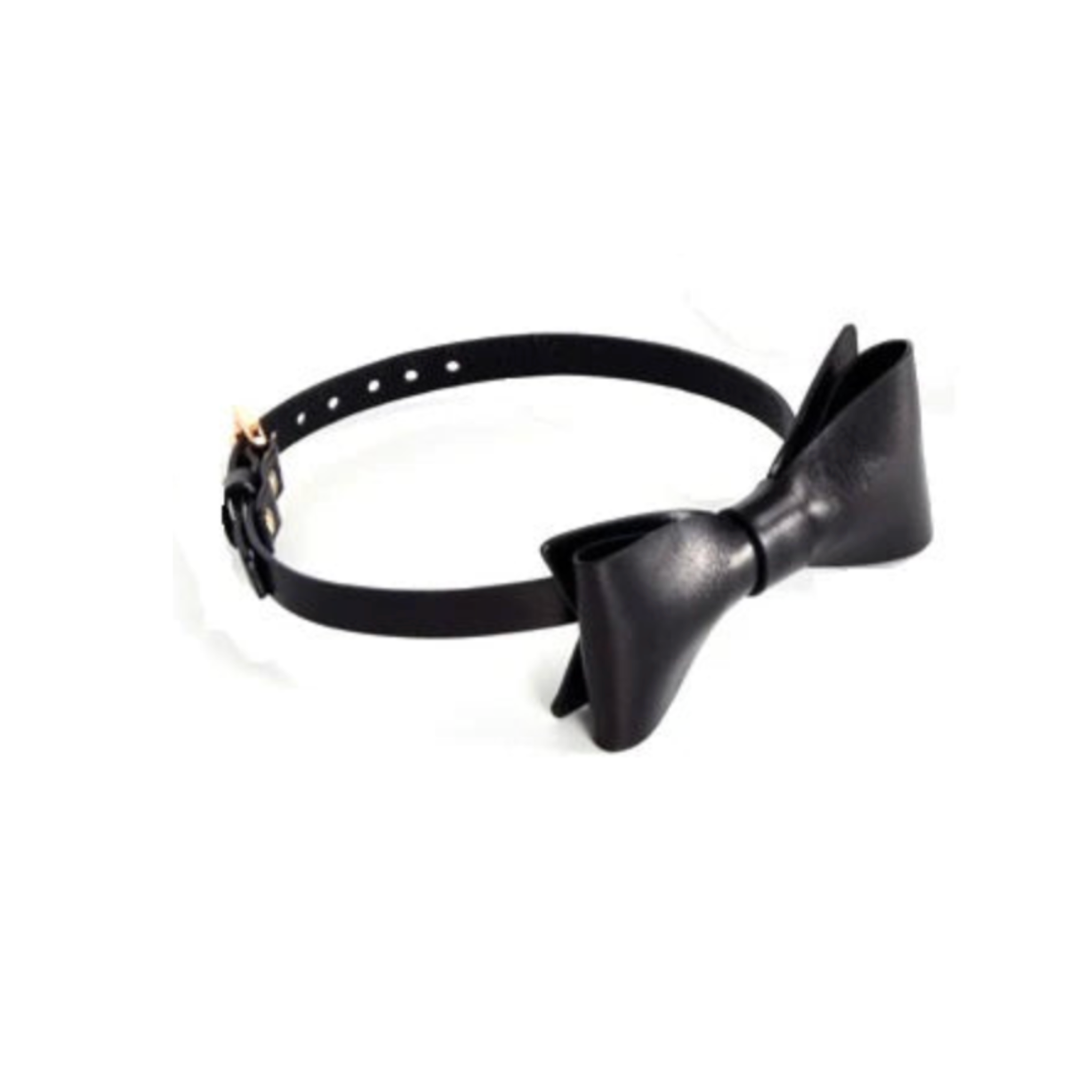 Black leather bow tie collar, adjustable fetish collar, BDSM bow tie accessory, stylish leather collar, elegant fetishwear.