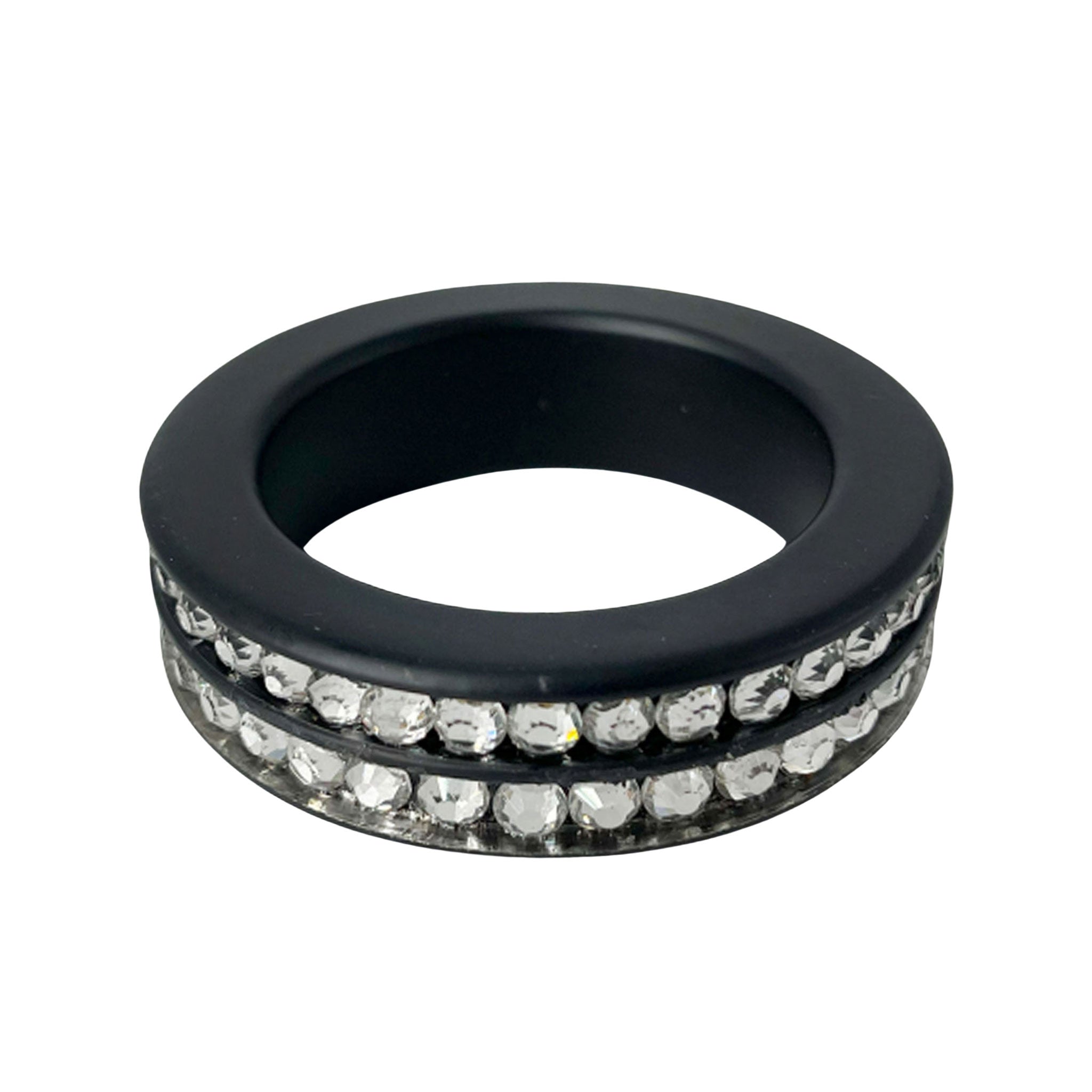Metallic cock ring cockring cock-ring cock&ball cnb cock-and-ball enhancer rhinestones bling bedazzled bedazzling temperature temp play temp-play non-vibrating non-vibe adult-toys black