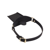 Silicone gag mouth-gag mouthpiece mouth-piece tray built-in attached adjustable buckle soft stylish functional sturdy comfortable fetish fashion alt-fashion bdsm bdsm-toys bondage kink kinky kinky-play sissy restraint sensory sensory-play adult-toys black gold