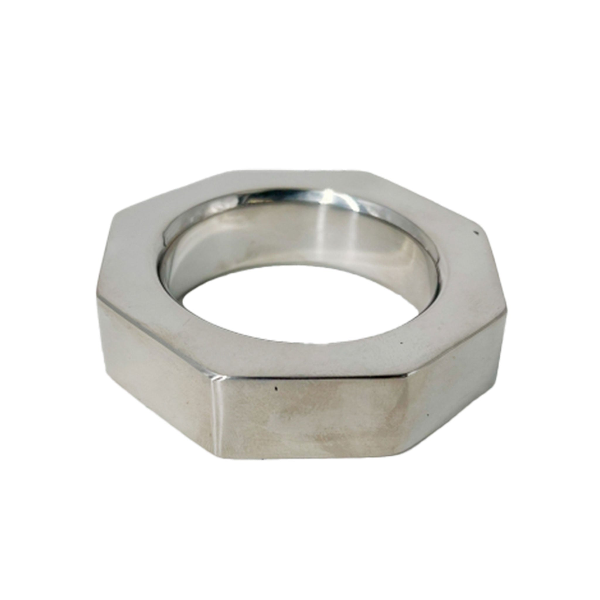 Metallic stainless-steel cock ring cockring cock-ring cock-and-ball cock-&-ball cnb bolt nut tool construction screw adult-toys chrome silver