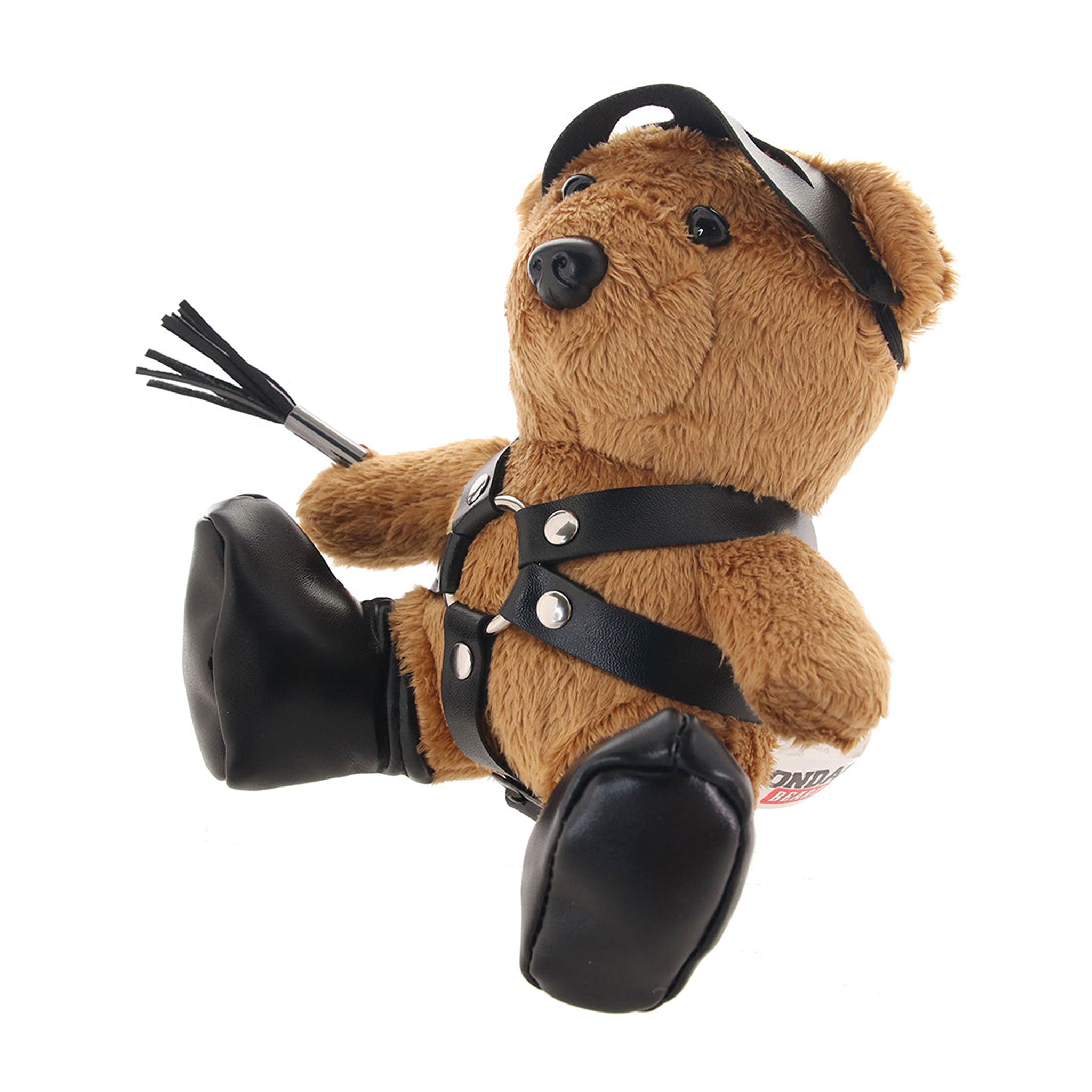 Plush textile faux leather stuffed animal bear bearz kinky-play impact impact-toys holiday gift gifts freddie flogger bondage bdsm adult-toys brown black