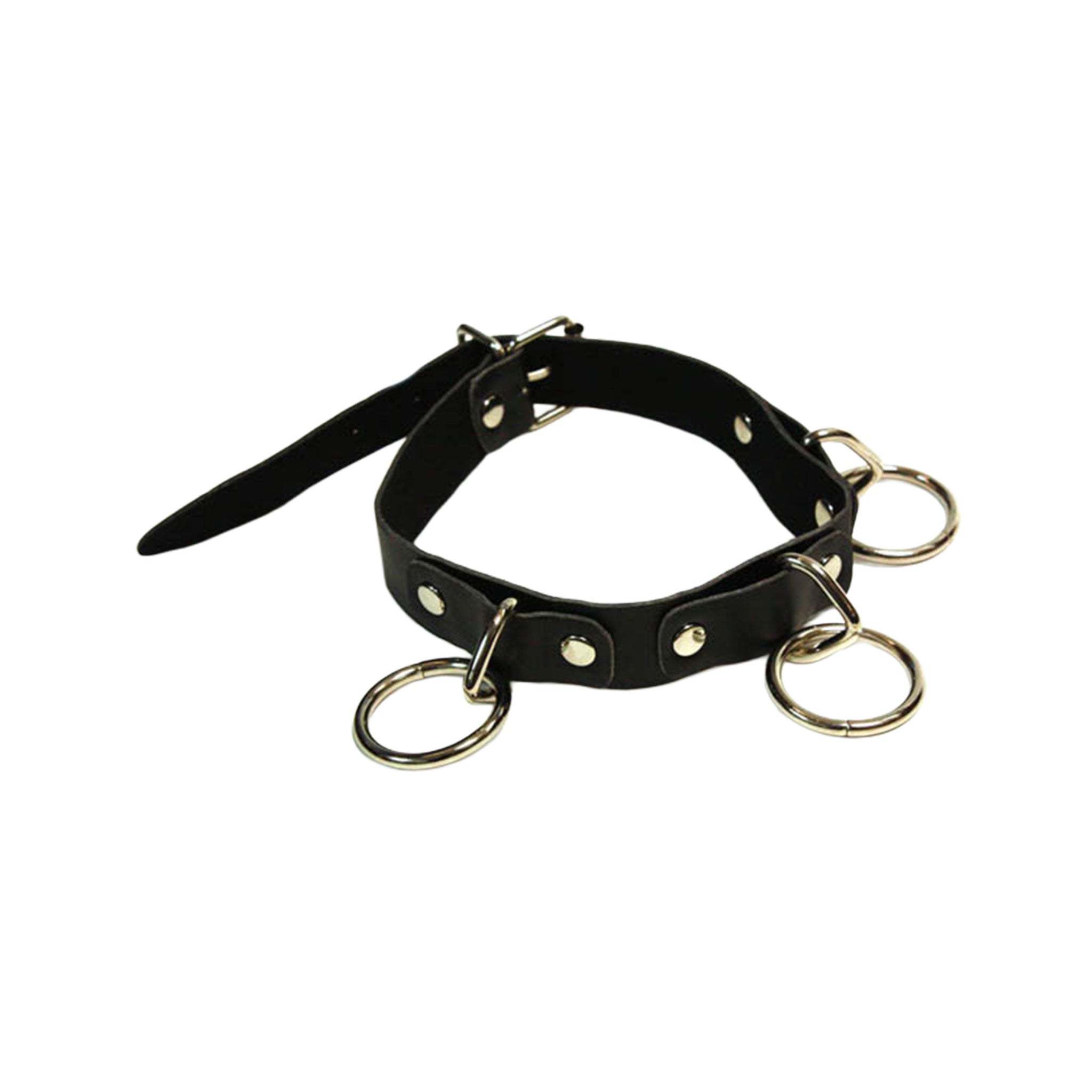 Leather faux-leather vinyl neoprene neoprene-backing accessories restraints collar bondage-collar choker D-ring O-ring adjustable buckle matte-finish lightweight light-weight fetish fashion alt-fashion alternative punk goth gothic cyber festivalwear rave ravewear raver-babe bondage bdsm bdsm-gear bdsm-toys sub submissive submission kink kinky kinky-play pet pet-play costume cosplay halloween unisex black 