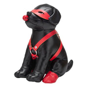 Stuffed animal faux leather pup puppy bandit booted mask harness gag rubber ball ball-gag eye-mask bondage bdsm lifestyle gifts play accessories gear black red