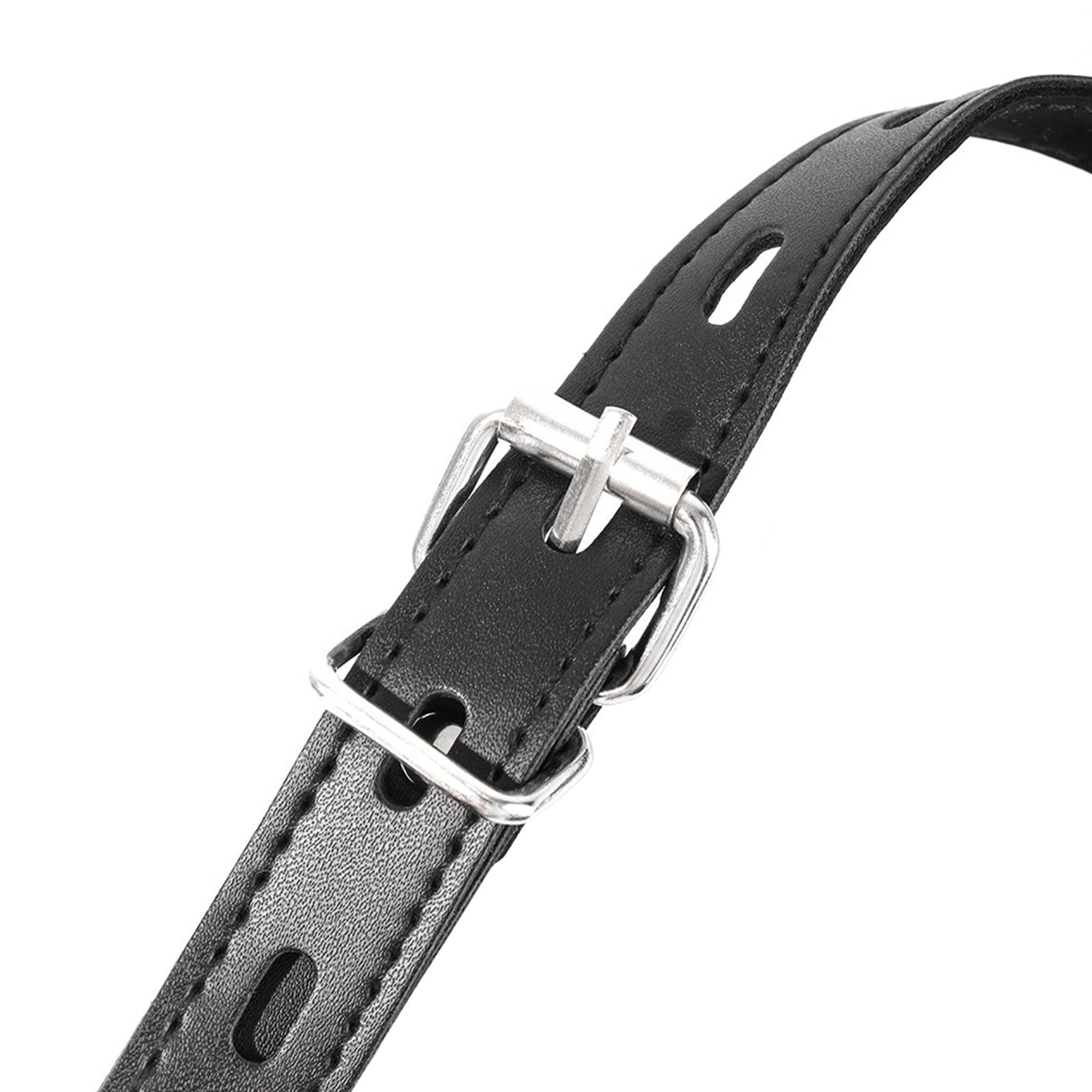 Leather PU-leather silicone accessories intimate gag mouth-gag heart-shaped breathable ventilated heart-gag adjustable buckle moan drool love pleasure bondage bdsm bdsm-gear bdsm-toys kink kinky kinky-toys restraint valentines gifts adult-toys unisex red black