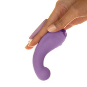 Silicone hygienic ABS plastic vibrator vibe vibrating bubble-head curved finger-grip gripp clitoral clit clitoris stimulation rabbit g-spot p-spot purple