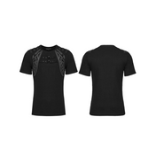 buckle accent punk t-shirt with shoulder details cyberpunk studded strap gothic fitted shirt mesh panels alternative streetwear fetish factory