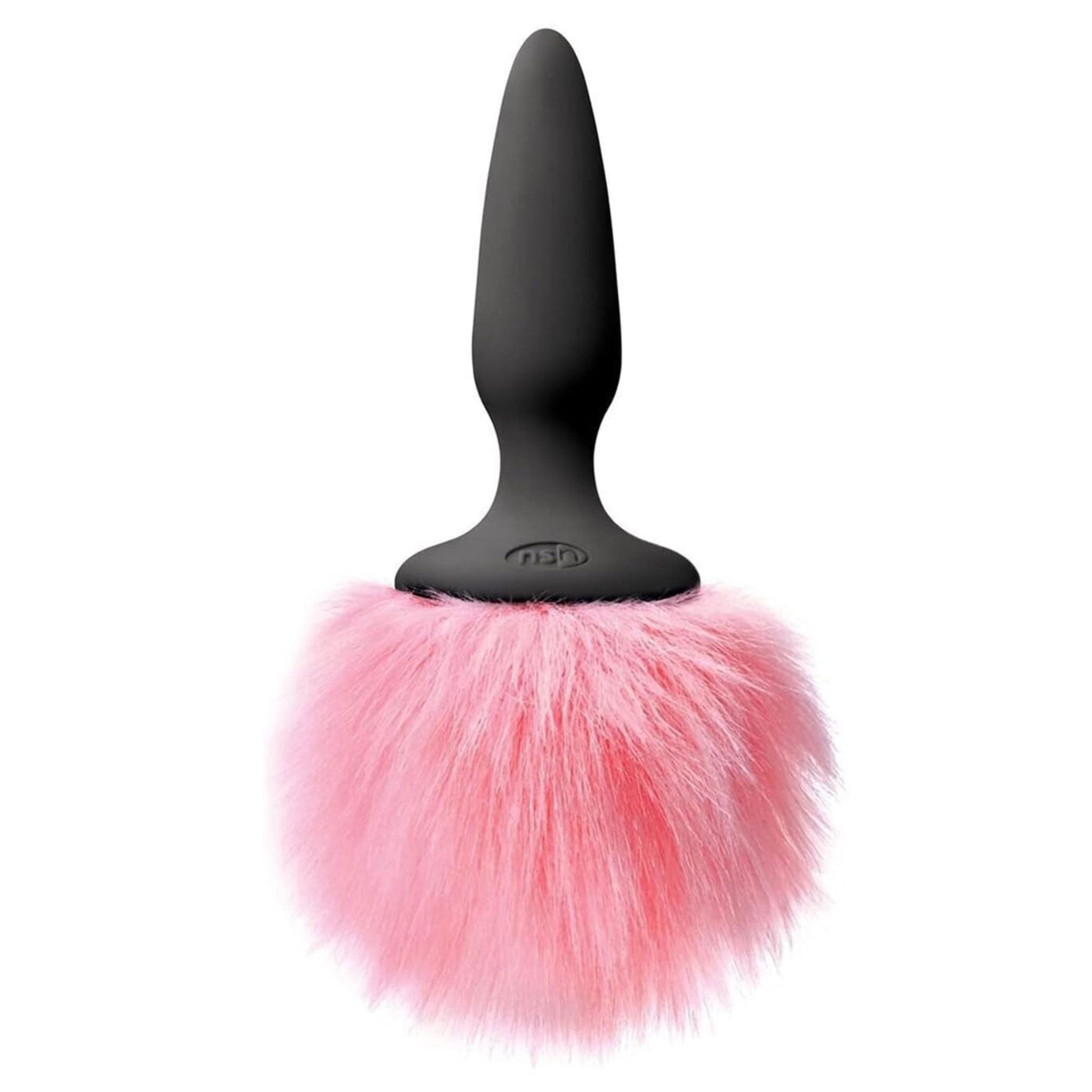 Silicone faux-fur plug probe anal butt buttplug tapered bondage bdsm kinky kink kinky-play pet-play fluffy  bunny rabbit tail non-vibe non-vibrating adult-toys halloween accessories costumes cosplay pink