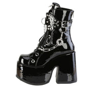 PVC Chunky Platform Booties with Chain Studs & O-ring