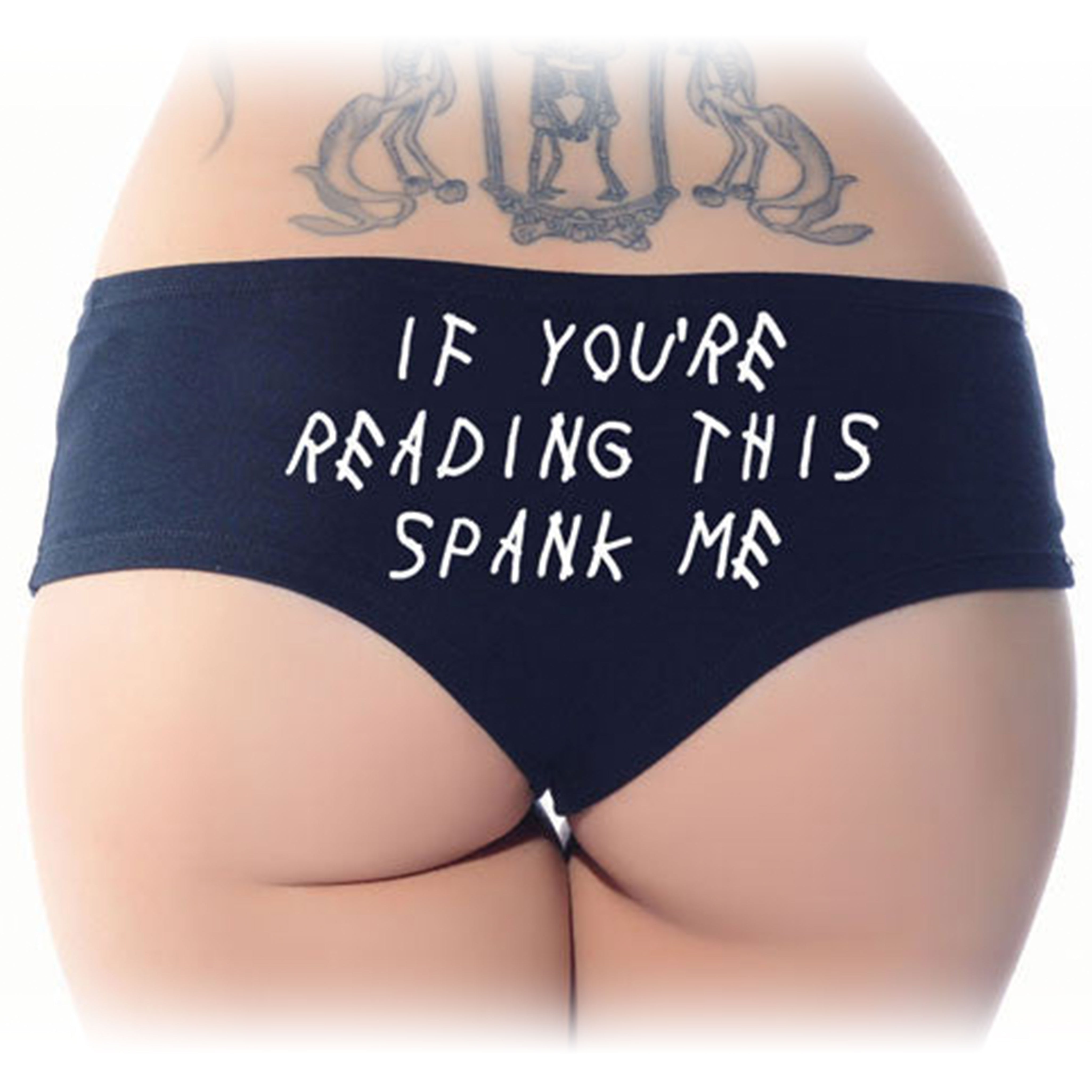 "If YOU ARE READING THIS SPANK ME" Booty Shorts Black
