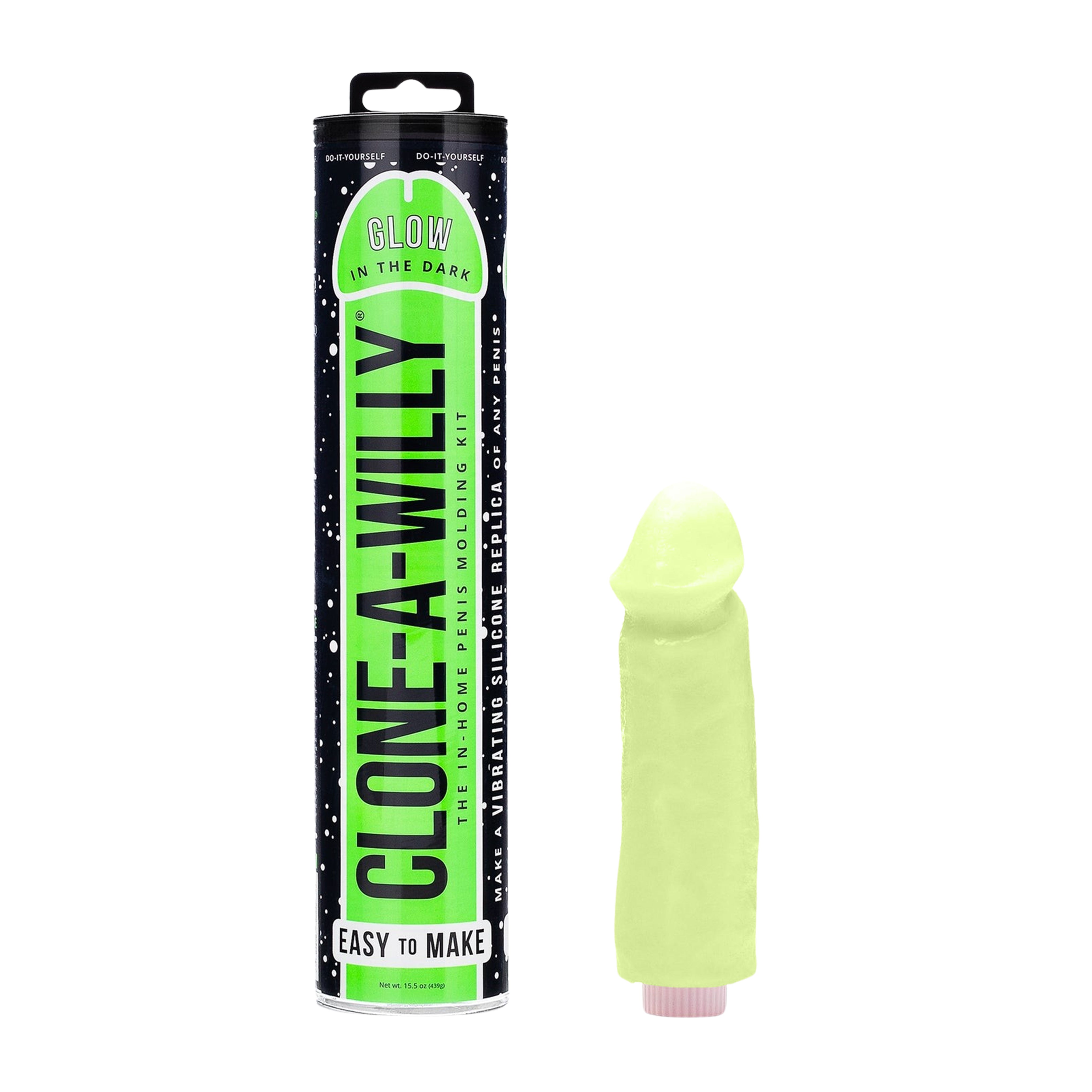 Clone-A-Willy Silicone Dildo Molding Kit With Vibrator - Glow In The Dark - Green