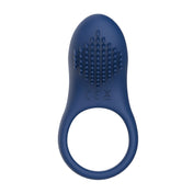 Curved Rechargeable Cock Ring with Vibrating Nubs- Blue