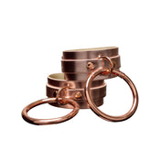 PU pleather vegan leather wrist restraints O-ring kinky bondage bdsm rose gold