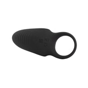 Silicone vibrating vibrator vibe cock couples solo ring splashproof textured clitoral tickler perineum body-safe whisper quiet rechargeable USB stretchy cnb cock-and-ball black