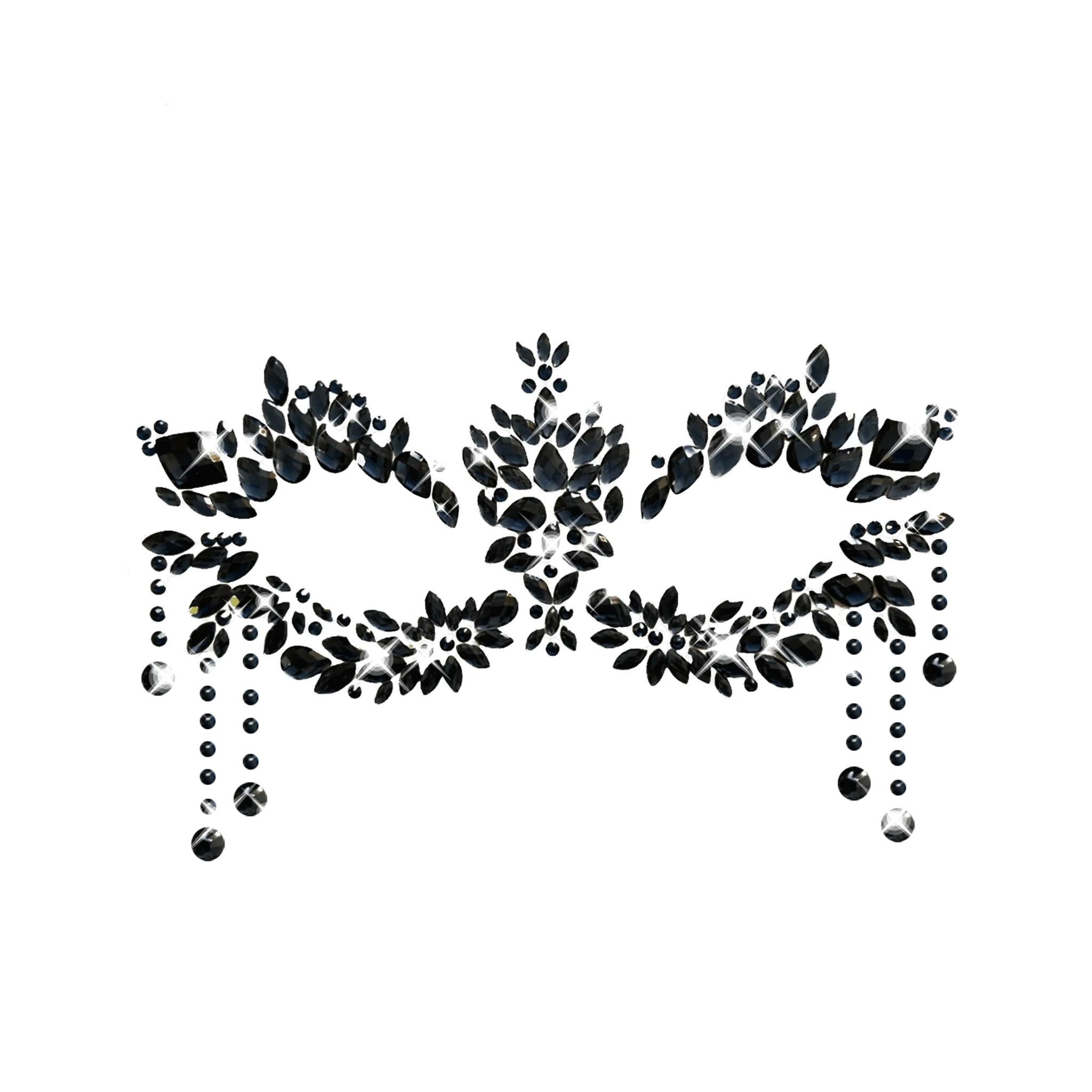 Crystal jewel rhinestones masquerade mask body skin face stickers self-adhering medical-grade glitter halloween accessories black