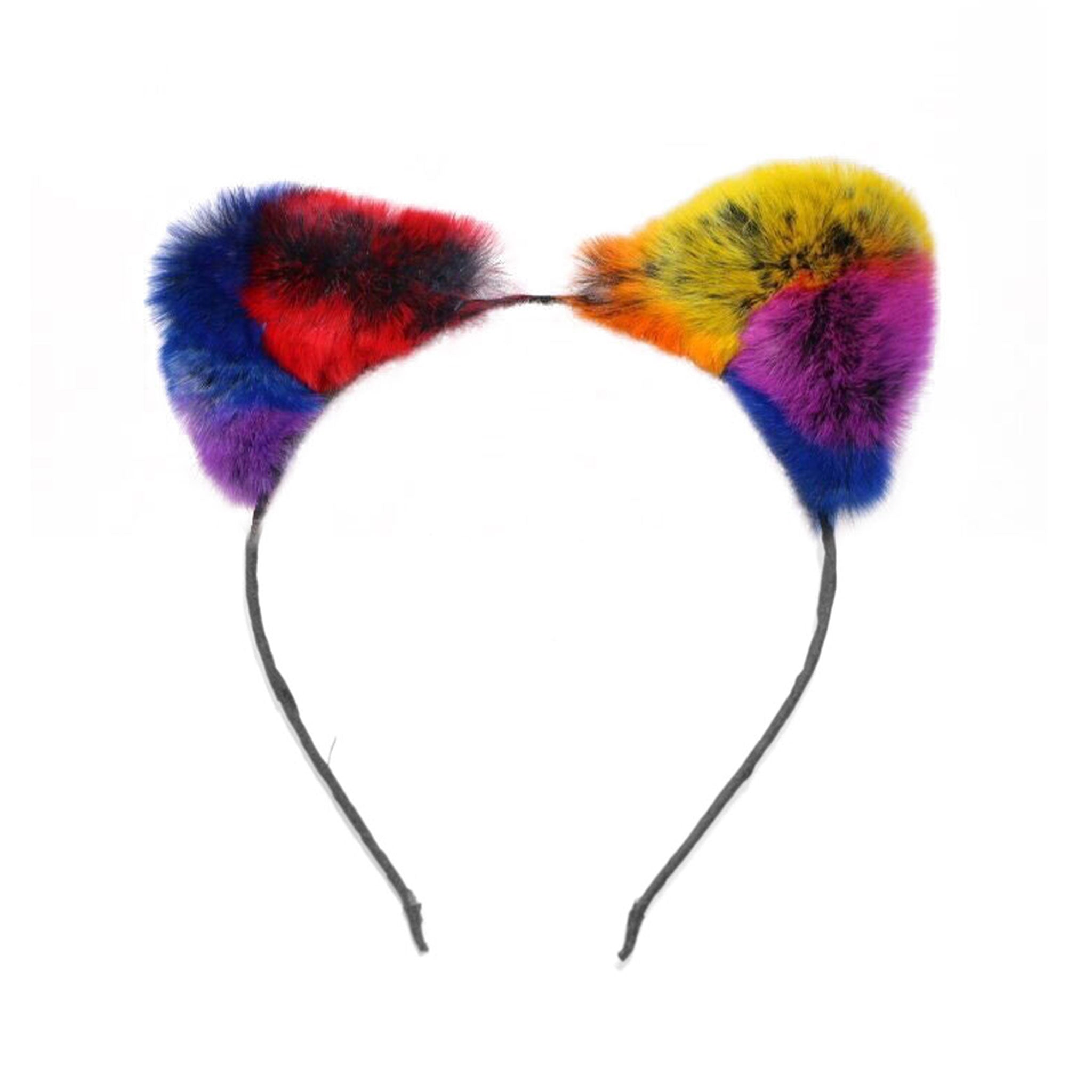 Rex rabbit fur cat ears headband hairband headgear accessories pet-play halloween multi-color