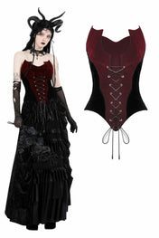 Velvet Bat Laced Corset Top