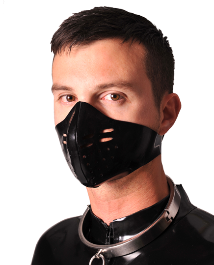 Libidex Perforated Cycle Latex Mask with Snaps Black