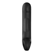 Electro Stim Silicone Curved Dildo with Ring Holder- Black