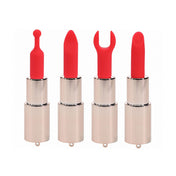 Silicone ABS-plastic chain mini vibrator vibrating vibration vibe lipstick-case lipstick-vibe lipstick lipstick-shaped discreet disguised jewel-case silicone-head interchangeable wrench ballpoint ball-point chisel curved-chisel chain-tassel usb-rechargeable travel-sized multi-speed luxury powerful discreet adult-toys valentines gifts clear pink chrome red