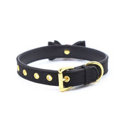 Leather PU-leather grommets accessories neck-wear collar choker bell-collar cat-collar bow-tie cat-bell adjustable buckle durable soft comfortable tinkling musical fetish fashion alt-fashion alternative goth gothic bedroom dungeon festival bondage bondage-collar bdsm bdsm-gear-bdsm-fashion bdsm-toys kink kinky kinkwear sub submissive pet-play cat kitty kitten feline costume cosplay halloween unisex black-red